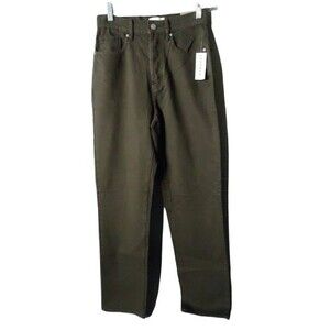 PacSun Dad High Rise Relaxed Straight Leg Button Fly Jeans Size 25 Hickory Brown